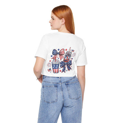 Patriotic Mason Jars Tee — USA Flag Bow Fourth of July T-Shirt