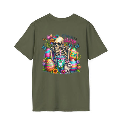 Easter Skull T-Shirt — "Just Waiting for Easter" Colorful Goth Holiday Tee